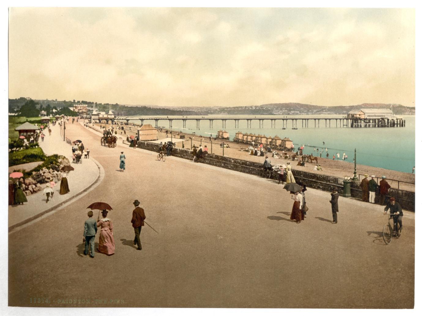 Old photos from Devon in Photocrom depicting Paignton